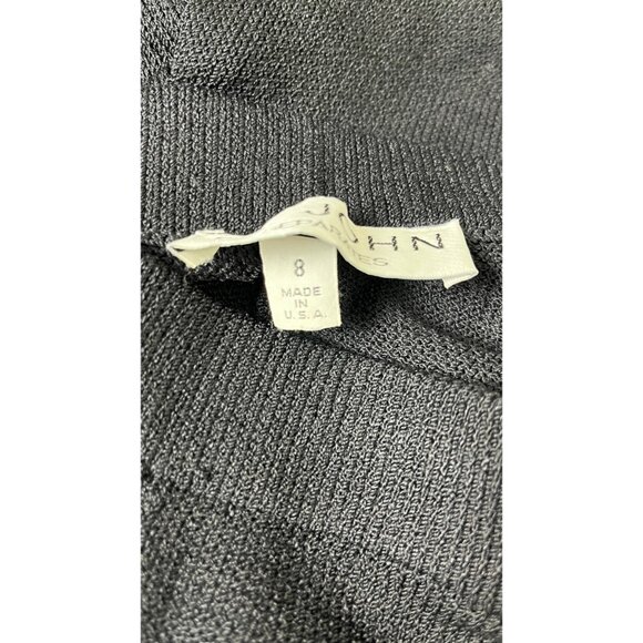 ST. JOHN SEPARATES BLACK SANTANA KNIT TAPERED BLACK PANTS 8 - Picture 7 of 7